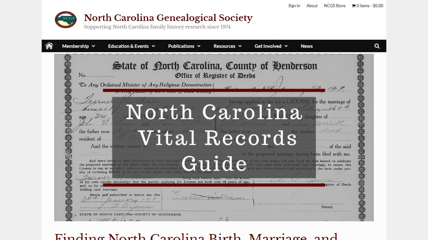 Finding North Carolina Birth, Marriage, and Death Records ...
